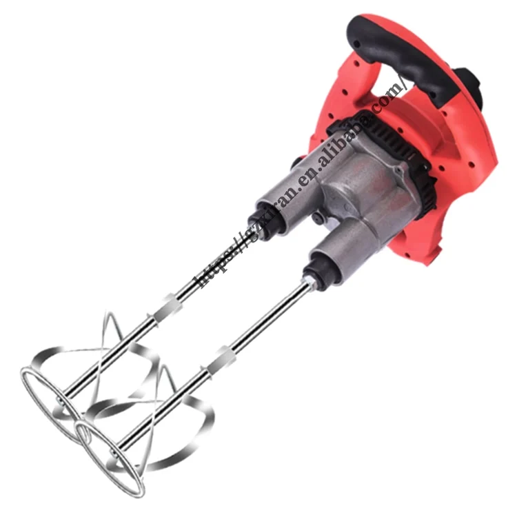 

Industrial Double-rod Twin-screw Mixer Adjustable Speed Handheld Paint Cement Plaster Mortar Coating Putty Mixing Machine