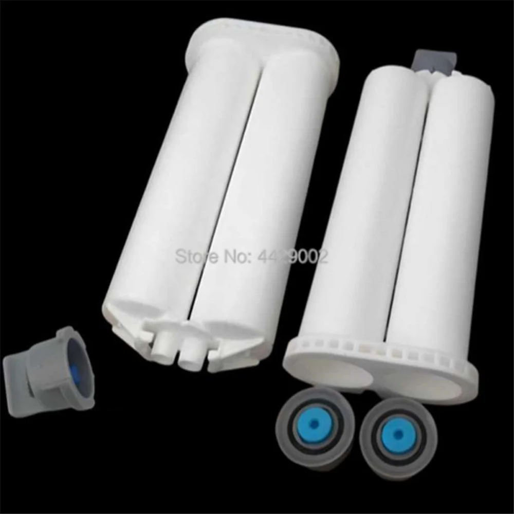 500 Stück 1:1 Leere Kartuschen 50ml Epoxidharz-Klebstoffe AB-Tuben-Kartuschen Applikator Zweikomponenten-Spender-Tube & 1000 Stück Verschlüsse – Detail 3