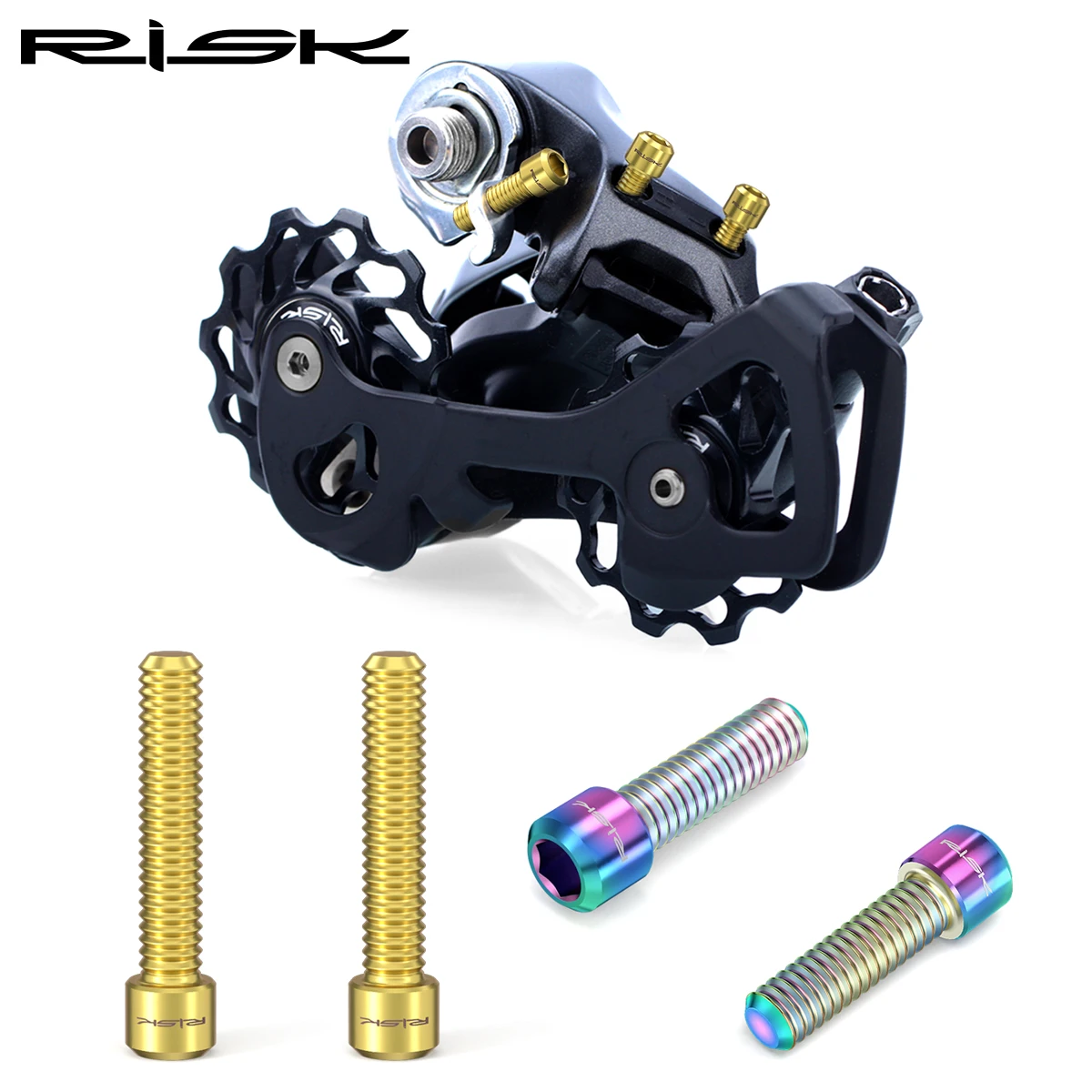 RISK M4*13.5 / M4x20 mm Titanium Alloy Bike Front / Rear Derailleur Bolts for MTB Bicycle XT X7 X9 Shift Adjustment Screw