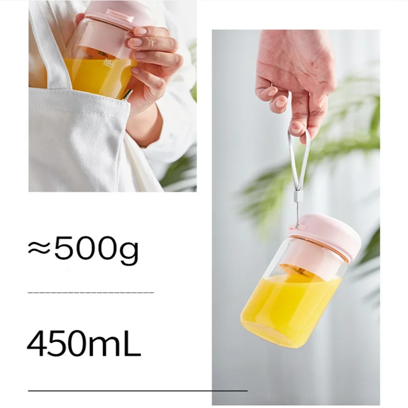 小型のポータブルミニジューサーカップ、家庭用揚げ物ジューサー、果物、学生寮、小型、充電式