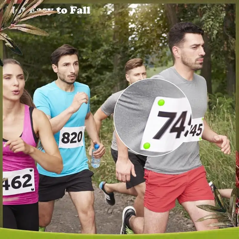 A08P-12Pcs Running Bib Clips Marathon Number Buckle Race Bib Securing Running Gear Fixing Fastener Clip Number Holder