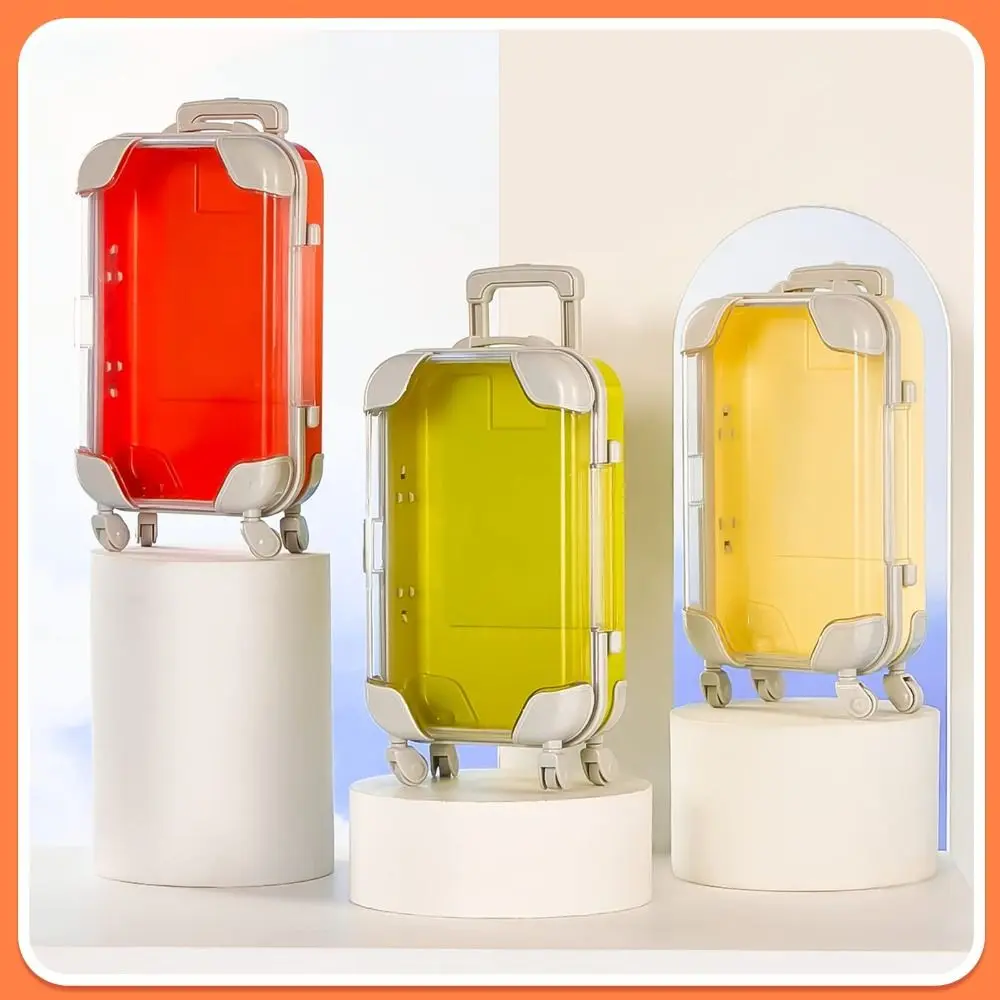 Mini maleta en miniatura, caja de dulces, cubierta de carrito de simulación, cajas de embalaje de pestañas postizas portátiles, accesorios de almacenamiento