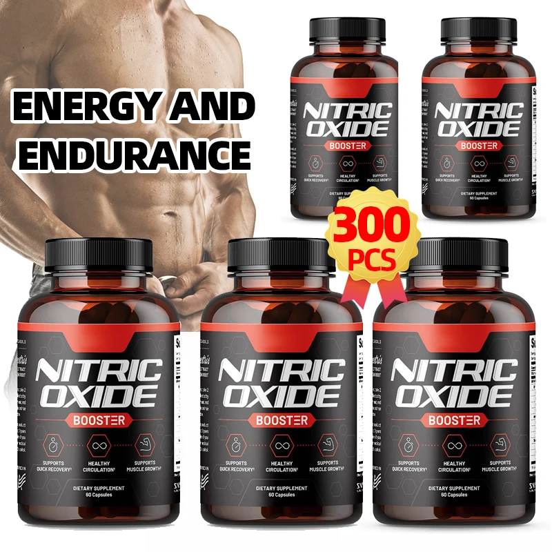 5Bottles Nitric Oxide -L Arginine Strength-Helps Improve Workout Performance-Muscle Strengthening & Growth