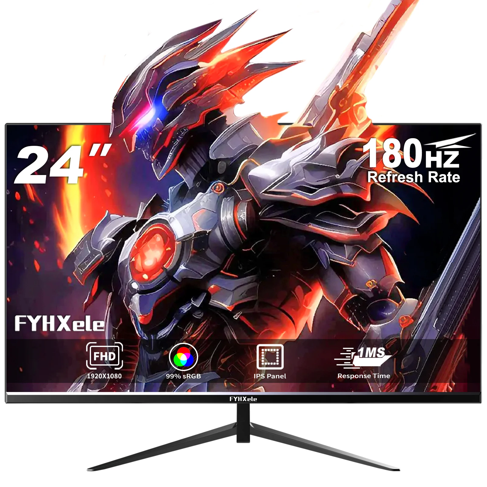 FYHXele 24 inch 1K 180Hz Gaming Monitor IPS 1ms PC Monitor Support 144hz/165hz/180hz AMD Freesync Premium Support DP HDMI