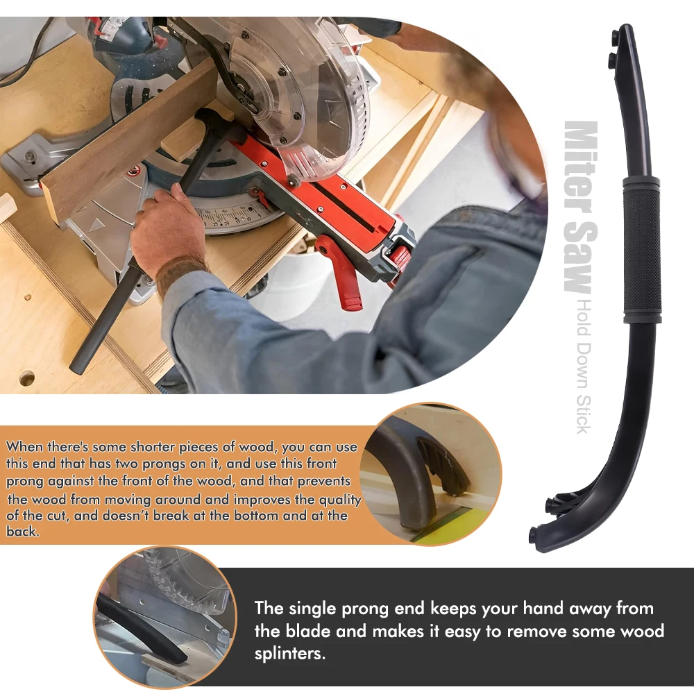 عصا دفع جديدة لأعمال النجارة مع خطاف أمان - مقبض غير قابل للانزلاق وواقي للأصابع للمبتدئين/الخبراء منشار الطاولة/جهاز التوجيه (1/2 حزمة)