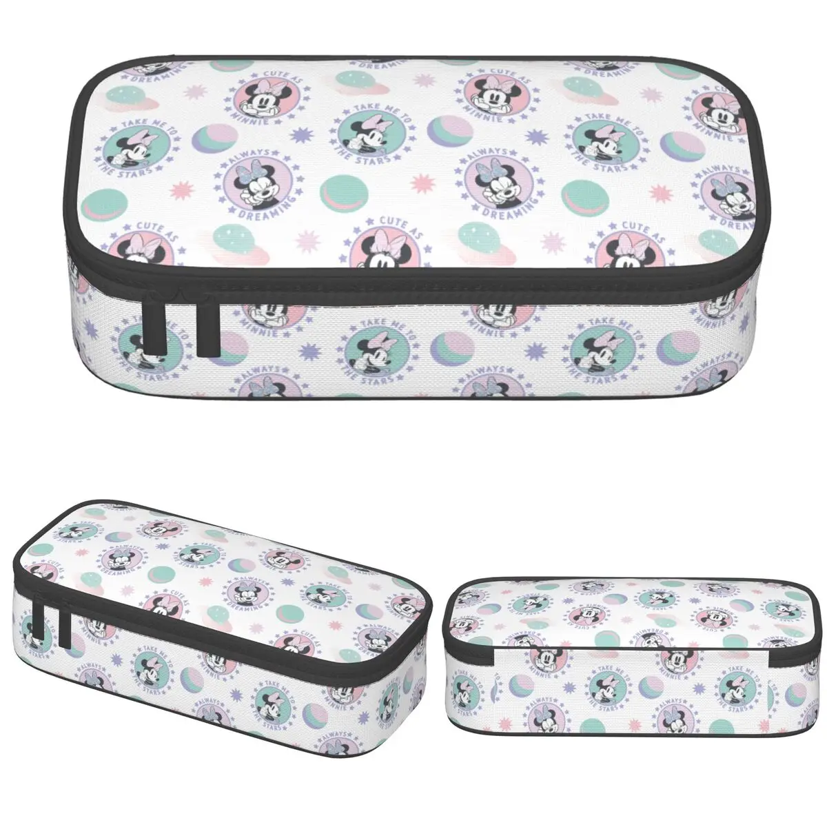 

Cute Cartoon Mickey Mouse Minnie Pencil Cases Pencilcases Pen for Student Large Storage Bag School Supplies Gifts Accessories