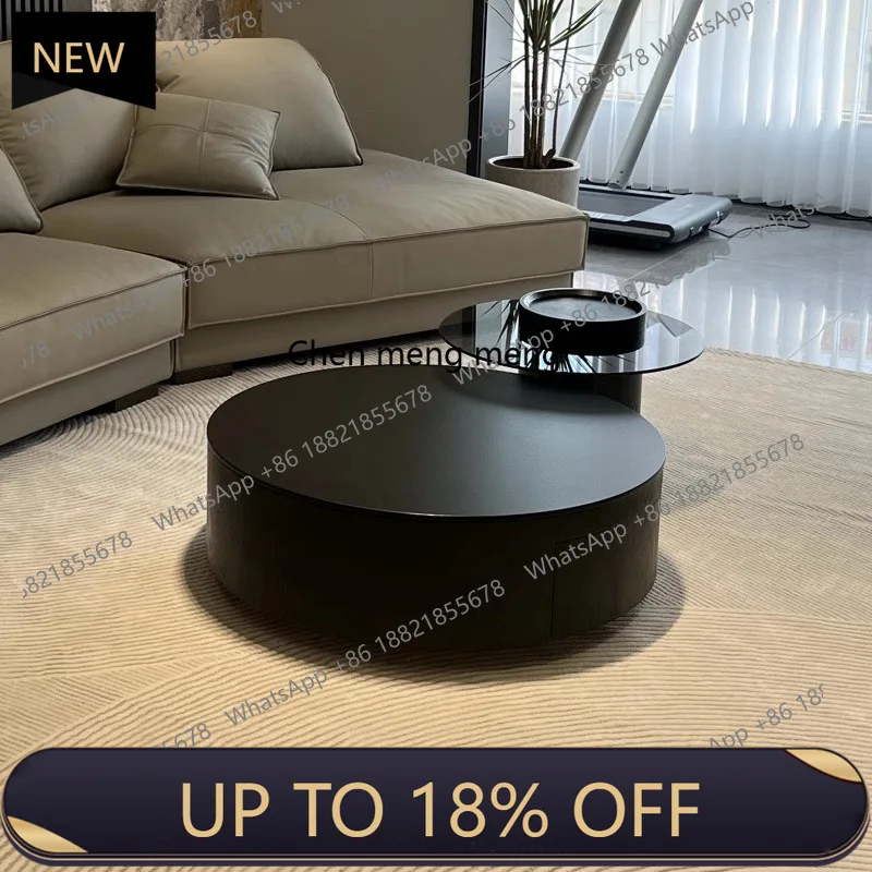 E153 Slate Italian minimalist coffee table Modern minimalist living room Household size Round tea table Premium