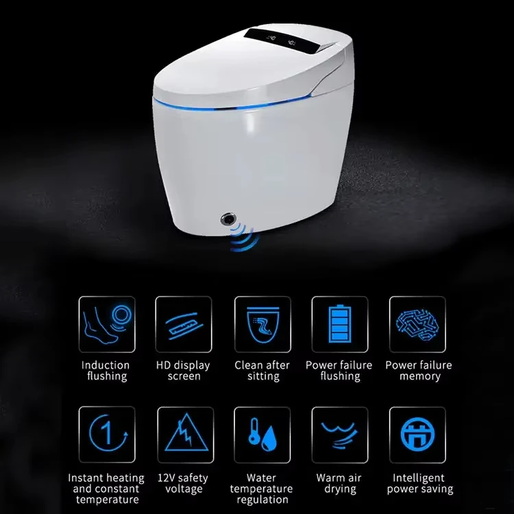 Bathroom Luxury Sensor Automatic Flush Wc Bidet Ceramic Floor One Piece Intelligent Smart Toilet Bowl