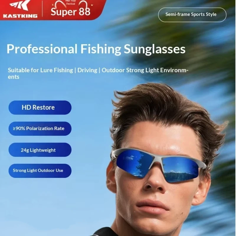 Kastking New Polarized Fishing Sunglasses Anti Glare Uv Protection Outdoor Fishing Cycling Driving For Men Women