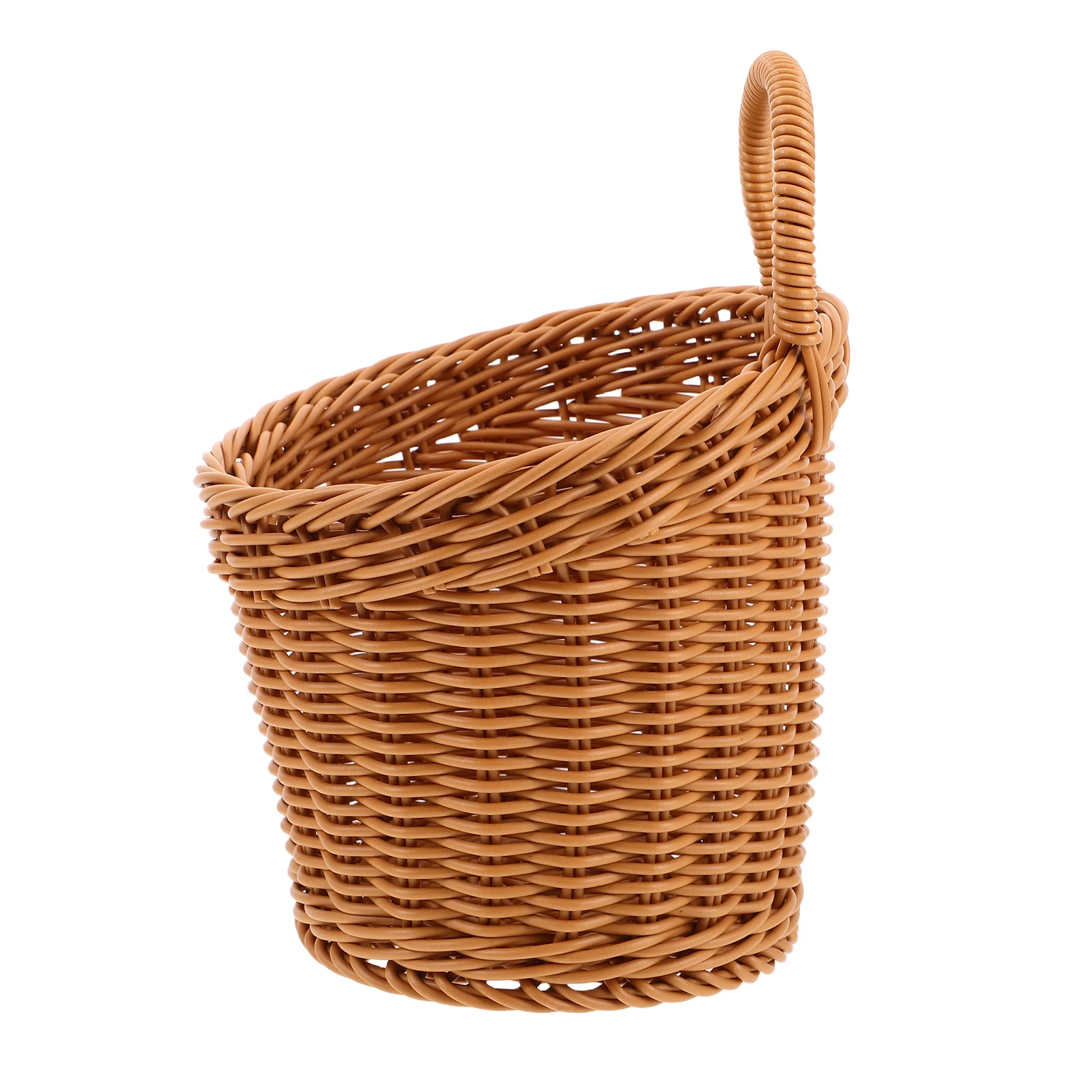 

Kitchen Storage Basket Woven Plastic Rattan Baskets Hanging Fruit Holder Spacesaving Kitchen Counter Organizer Multifunctional