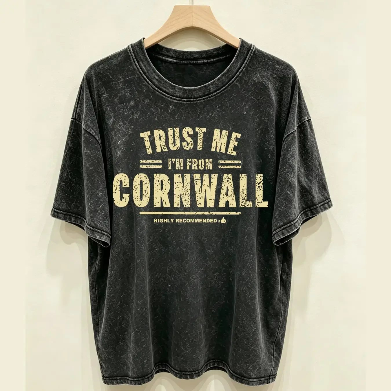 washed T Shirt Trust Me I'm From Cornwall visit South England Cornish pixies long or short sleeves vintage Washed Stylish