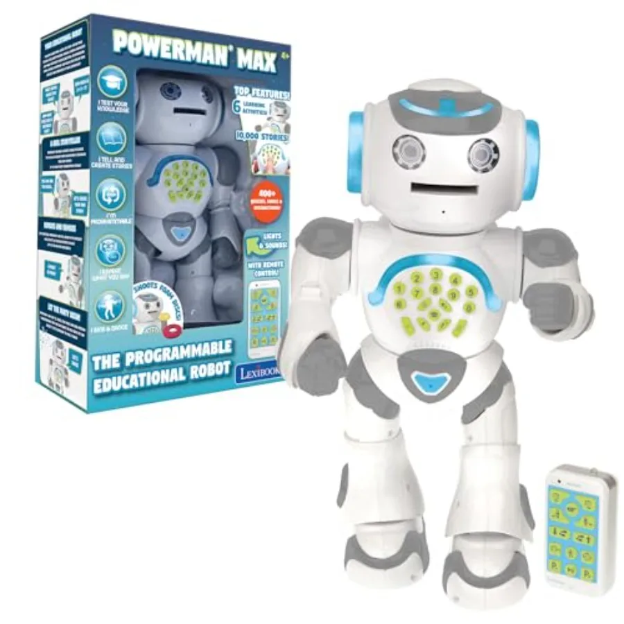 

STEM programmable walking talking robot for kids 4+ white with remote control dancing singing 10000 stories 300+ quizzes disc s