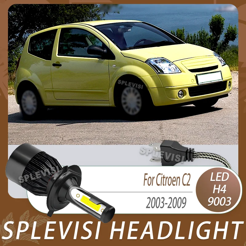 Improve Night Vision 6000K Cool White LED Bulbs Headlight High Low for Citroen C2 2003-2009 2003 2004 2005 2006 2007 2008 2009