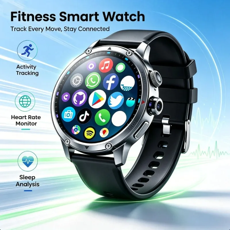 H12 Android Smartwatch SIM Card Full Netcom Standalone Call GPS Large HD Display