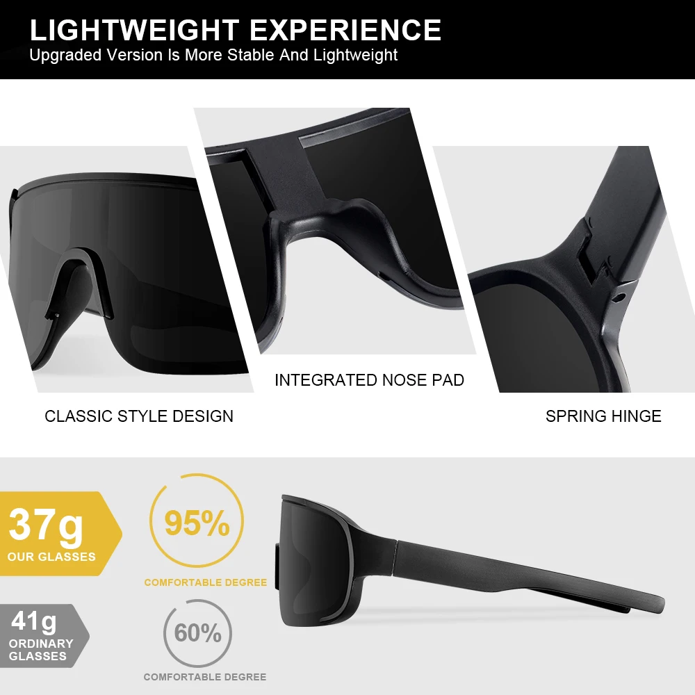 CRIXALIS 3PCS Outdoor Sport Sonnenbrillen für Männer Frauen Übergroße Spiegel Radfahren Sonnenbrille Brille Weibliche Skifahren Shades UV400 – Detail 3