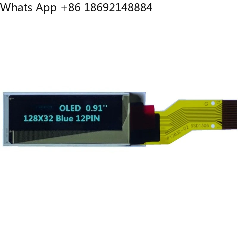 0.91 inch OLED 128X32 dot matrix SPI serial port 12PIN blue word 0.91 