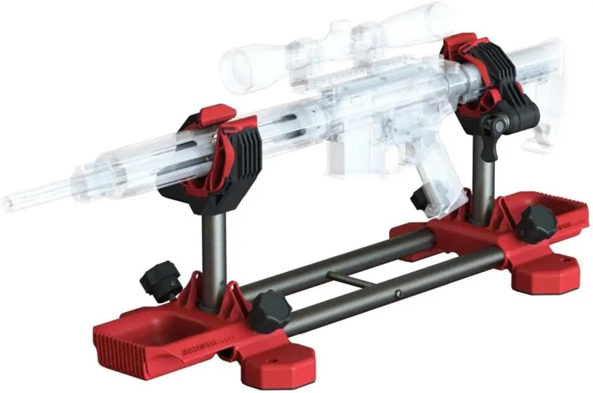 

Durable Adjustable Gun Vise with Steel Frame, Non-Slip Feet & Mounting Options for Secure Cleaning and Assembly