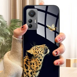Mi 12 Lite Case for Xiaomi 12 Lite Mi 12S New Fashion Cartoon Cover Tempered Glass Case For Xiaomi 12X 12 Pro Mi12 12Lite Fundas