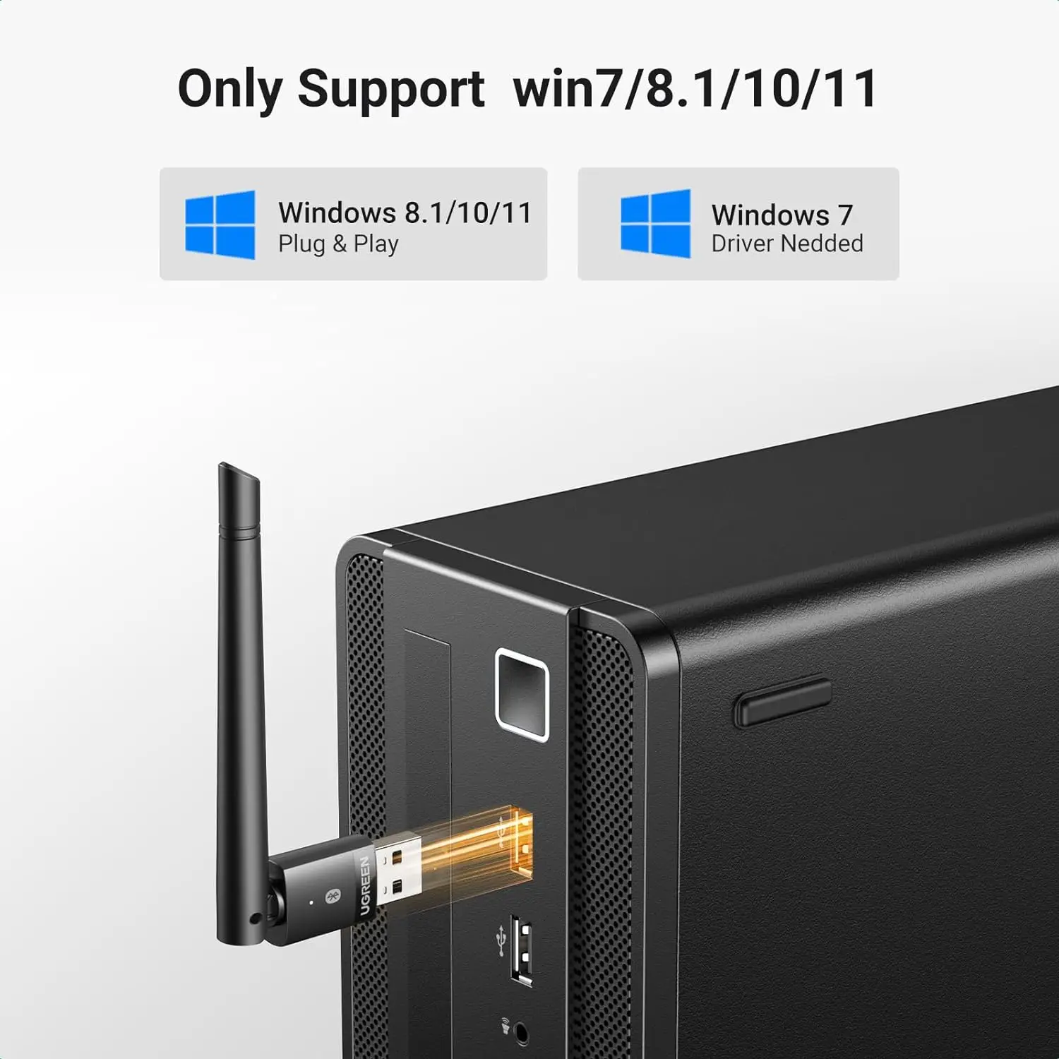 UGREEN 2024 블루투스 5.4 어댑터 PC용 장거리 USB 블루투스 동글 (BR+EDR+BLE) 무선 전송 블루투스 마우스용