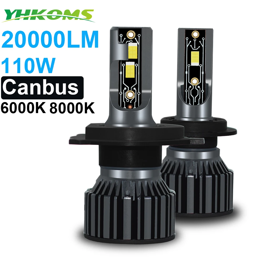 

YHKOMS Car Lights Canbus H4 LED H7 20000LM H11 LED Lamp for Car Headlight Bulbs H1 H3 H9 9005 9006 HB3 HB4 5202 9007 H13 Fog 12V