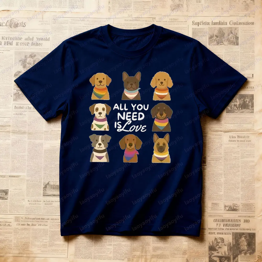 كل ما تحتاجه هو الحب التي شيرت LQBTQ فخر القمم فخر موكب تي شيرت لطيف الكلب أمي هدية الملابس قوس قزح الرجال النساء البلوز غير رسمي