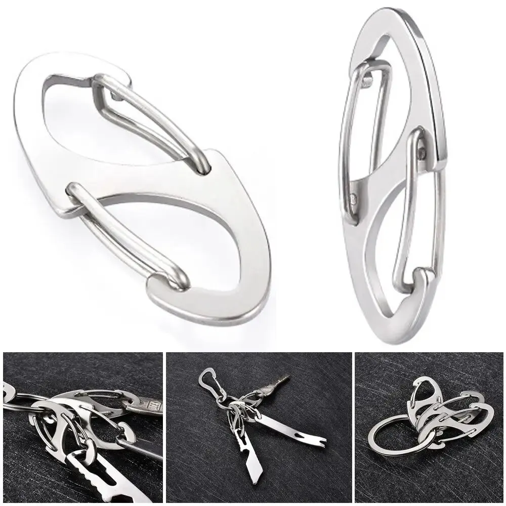 5pcs 8 Shape Outdoor EDC Tool Snap Clip Metal Carabiner Release Buckle Key Chain Ring Keychain Hanging Hook