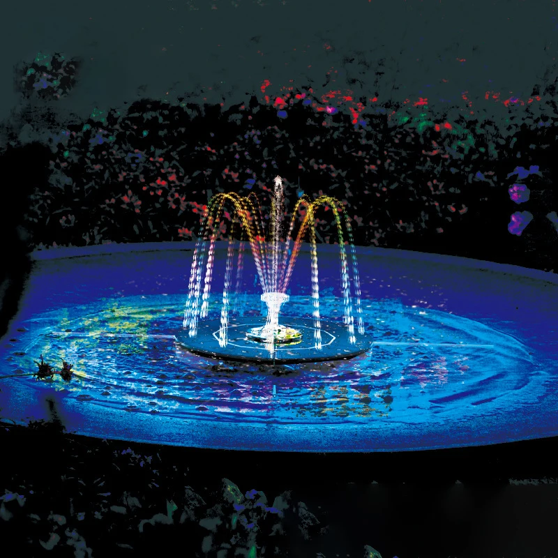 Fuente Solar flotante para exteriores, fuente de agua para jardín, piscina, estanque, baño de aves, fuente alimentada por energía Solar, bomba de agua de cascada Led