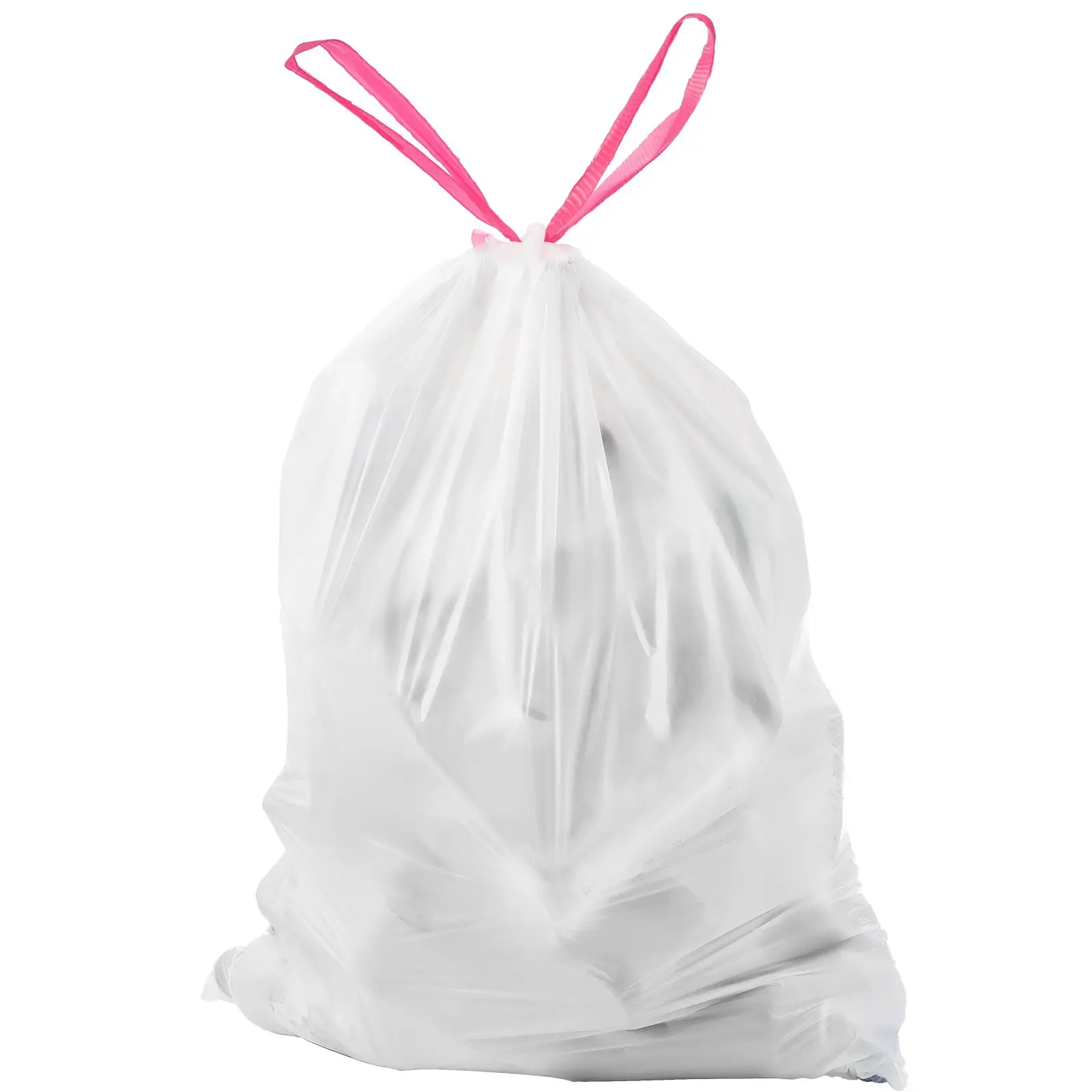 Drawstring Trash Bags, 13 Gallon 110 Count Tall Kitchen Trash Bags, Extra Thick Fresh Scent Garbage Bag, Recyclable Bin Bag with Drawstrings, for Home Kitchen, Office, RV and Camping (White)