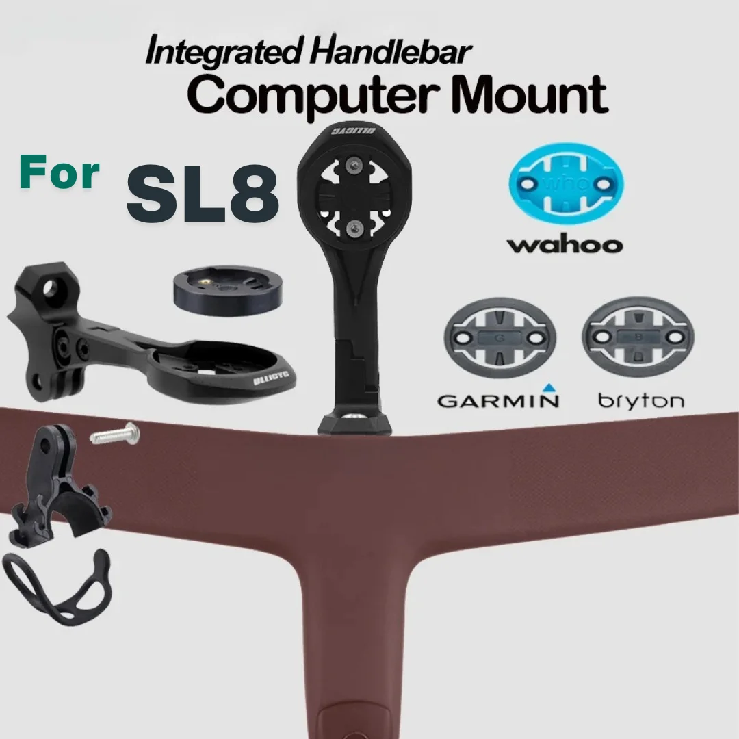 

Ullicyc Bike Mount for SL8 Integrated Handlebar Computer Mount Compatible With Gopro/GPS/Garmin/Bryton/Wahoo Aluminum Alloy