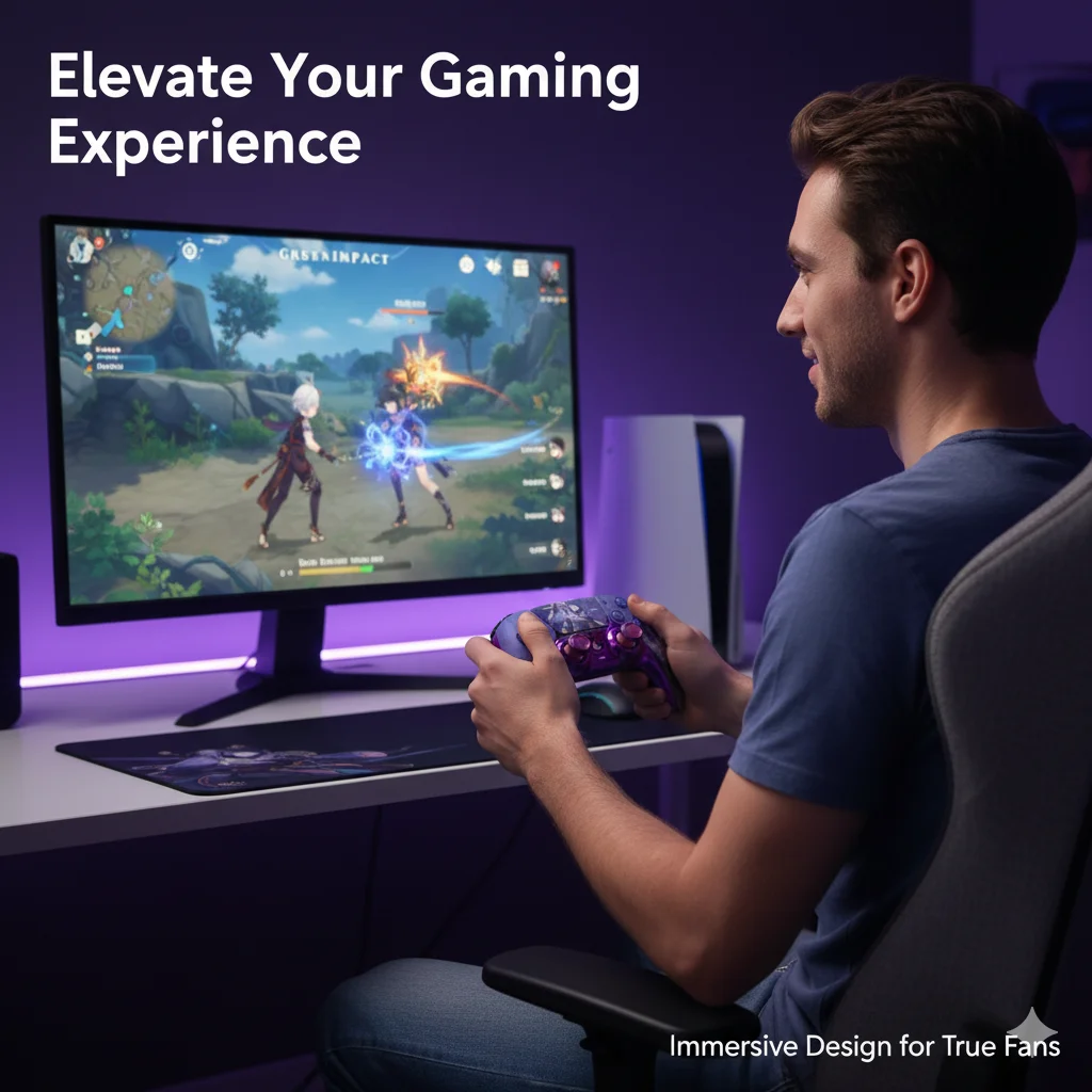 Custom PS5 Controller Shell Replacement DIY Design for DualSense with Fantasy Character Art for Gaming Accessories