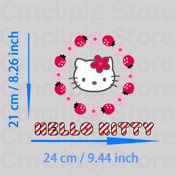 Children's gifts Hello Kitty fusible clothing patches vinyl stickers stripes appliques iron on transfer