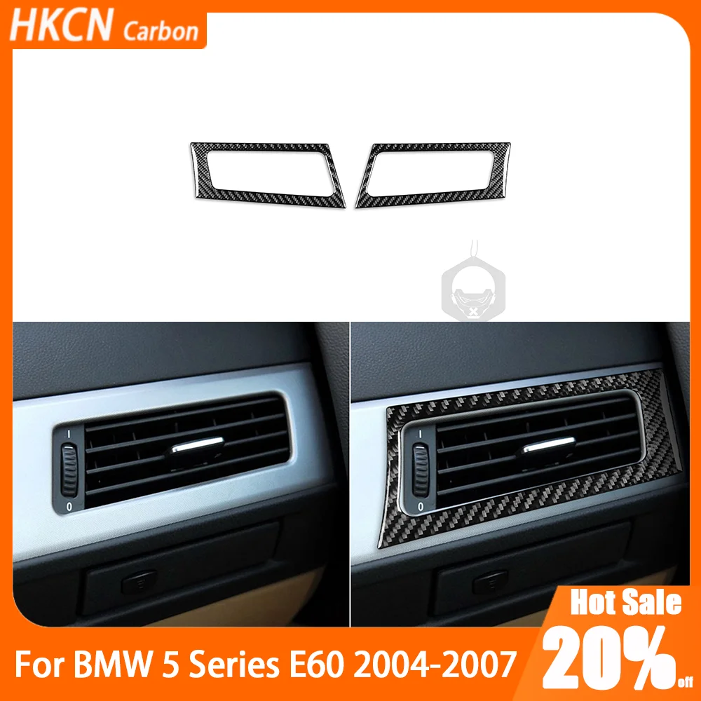 

Carbon Fiber Dashboard Sides Air Vent Panel Decal Car Accessories Cover Trim Sticker Modification For Bmw 5 Series E60 2004—2007