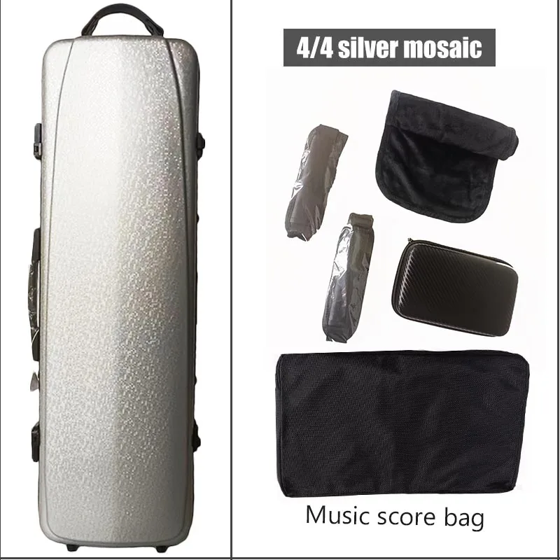 4/4 Square Violin Case lightweight Carbon fiber Box Waterproof Violin square Case Violin Box With hygrometer