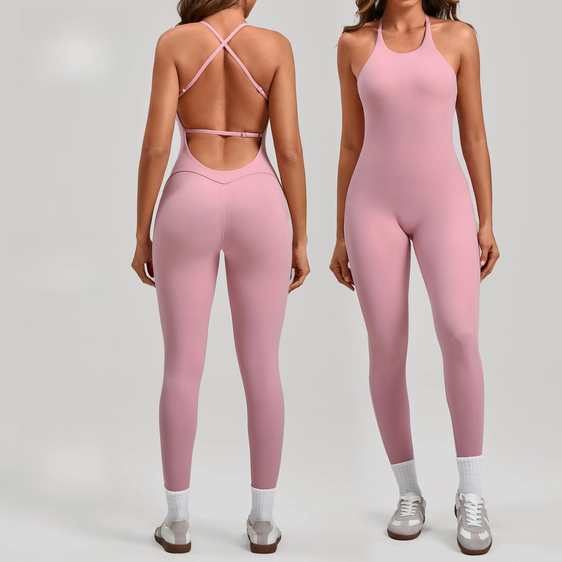 

Adjustable Shoulder Strap Beauty Back Peach Hip Exercise Fitness Wear Tight One-Piece Yoga Wear Fashion Sexy Women Fitness Wear