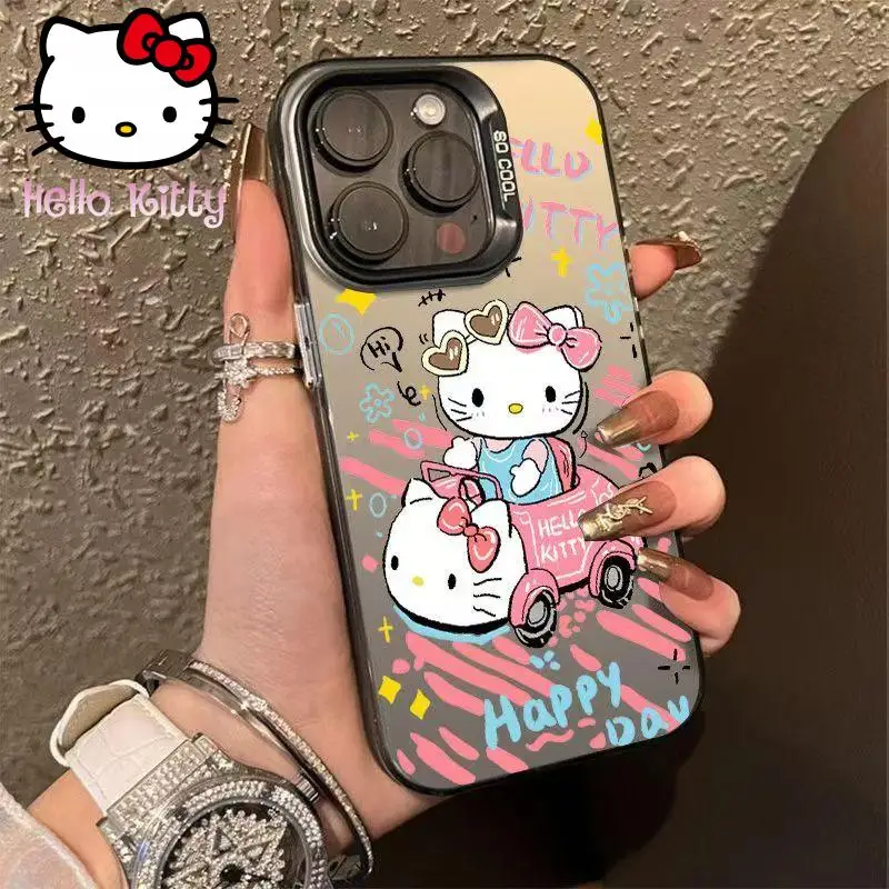 Kawaii Cartoon Hello Kitty Iphone Phone Case Ultrathin Matte Iphone 15 14Prom Couple All Inclusive Phone Case Cute Girl Gifts