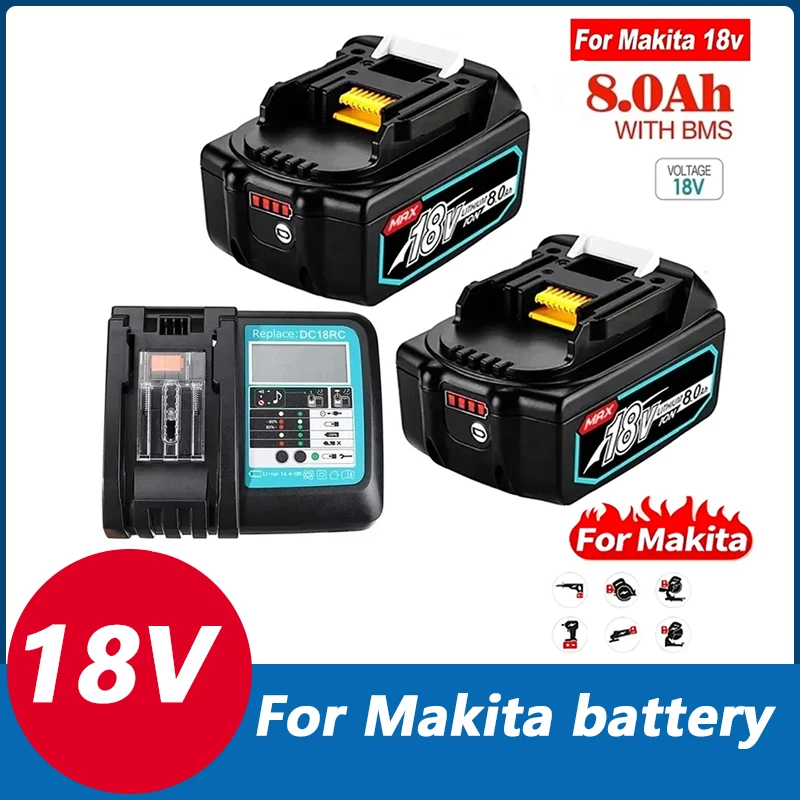 НОВИНКА ДЛЯ Makita 18 В 8000 мАч аккумуляторная батарея для электроинструментов Makita со светодиодной литий-ионной заменой LXT BL1860 1850 В