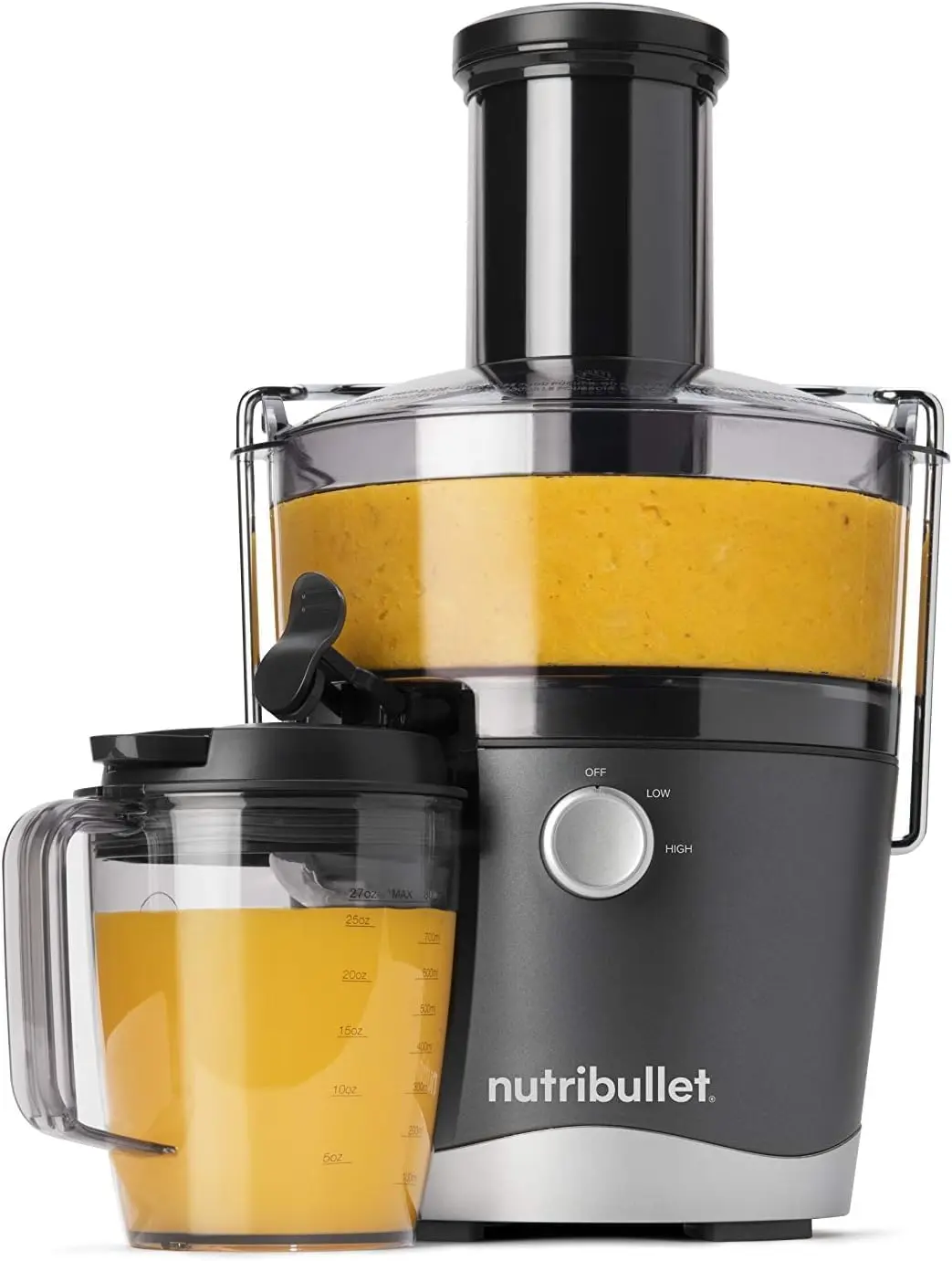 Juicer Centrifugal Juicer Machine for Fruit, Vegetables, and Food Prep, 27 Ounces/1.5 Liters, 800 Watts, Gray