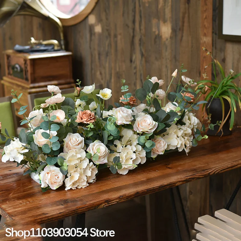 5D Rot-Gelbe Rosen-Kalla-Lilien Tischdekoration Künstliches Blumenarrangement Hochzeit Bankett Europäische Esstisch-Blumendekoration – Detail 2