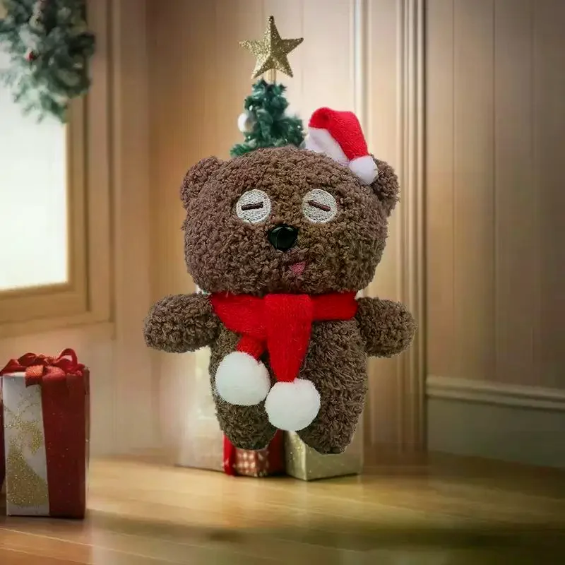 Mini ours de noël en peluche, cadeau pour sac à vêtements, porte-clés, pendentifs, décoration de cuisson, ornements de noël, cadeau de noël pour enfant