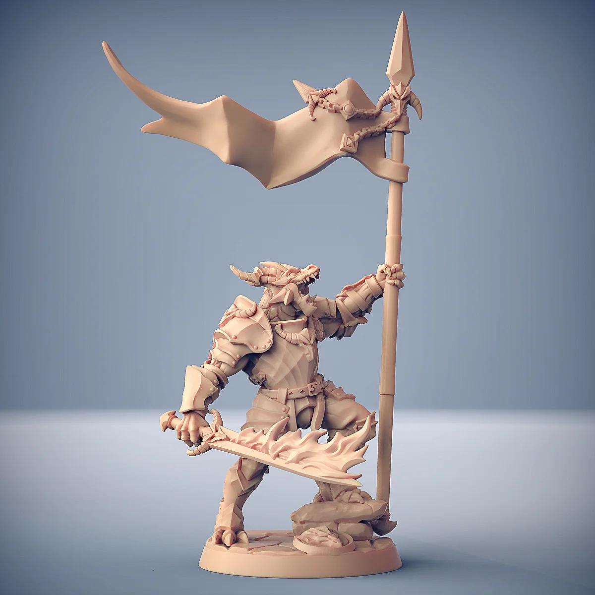 Druk 3D modele mikroskopijne Dragon Descent Dragoon wojownik barbarzyńca Paladin pokojówka Dnd grupa biegów gra stołowa Model