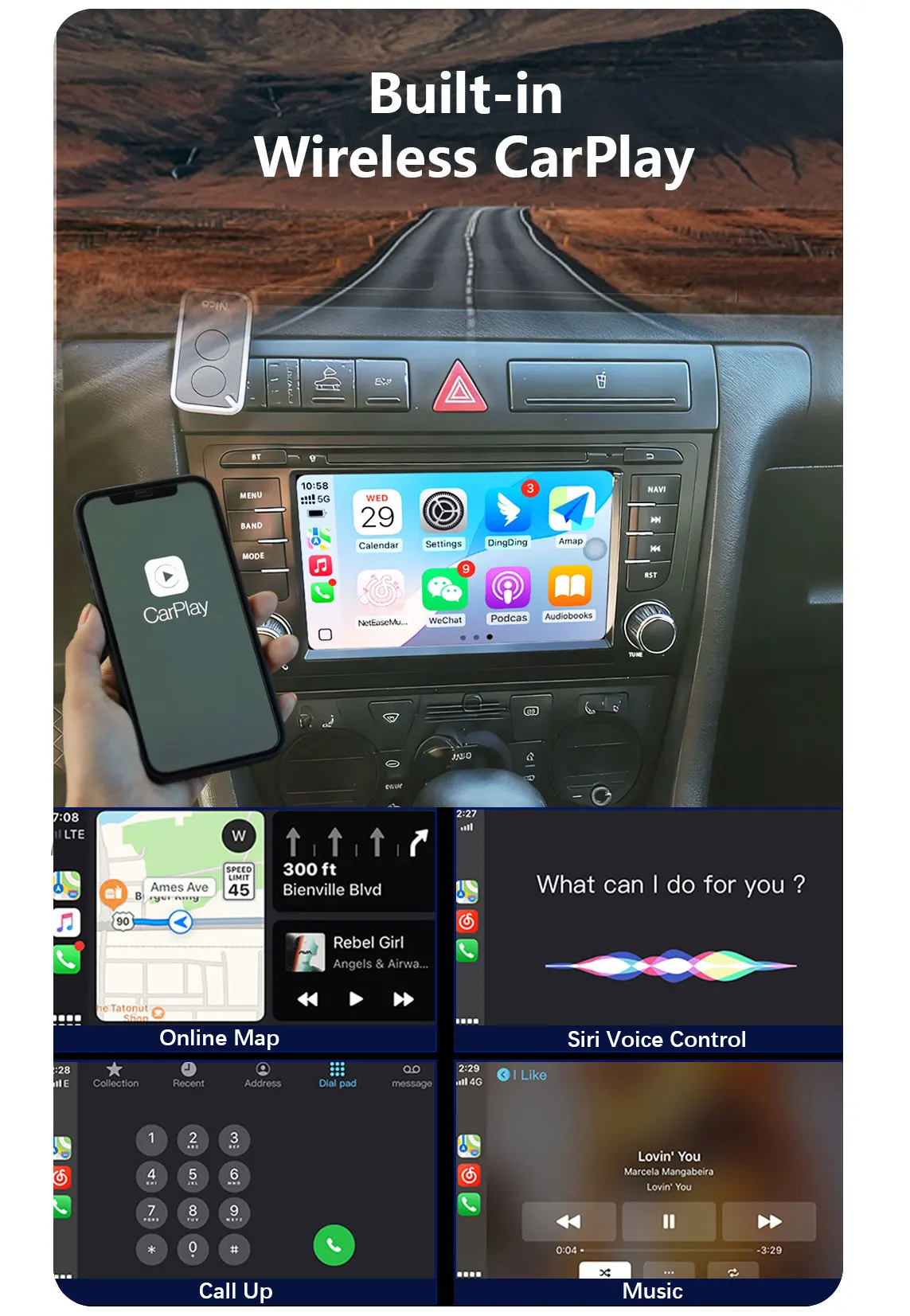CHSTEK For Audi A6 S6 RS6 Allroad C5 1997-2004 Car Radio Multimedia Player Carplay GPS WIFI 4G Touch Screen Android 13 Autoradio