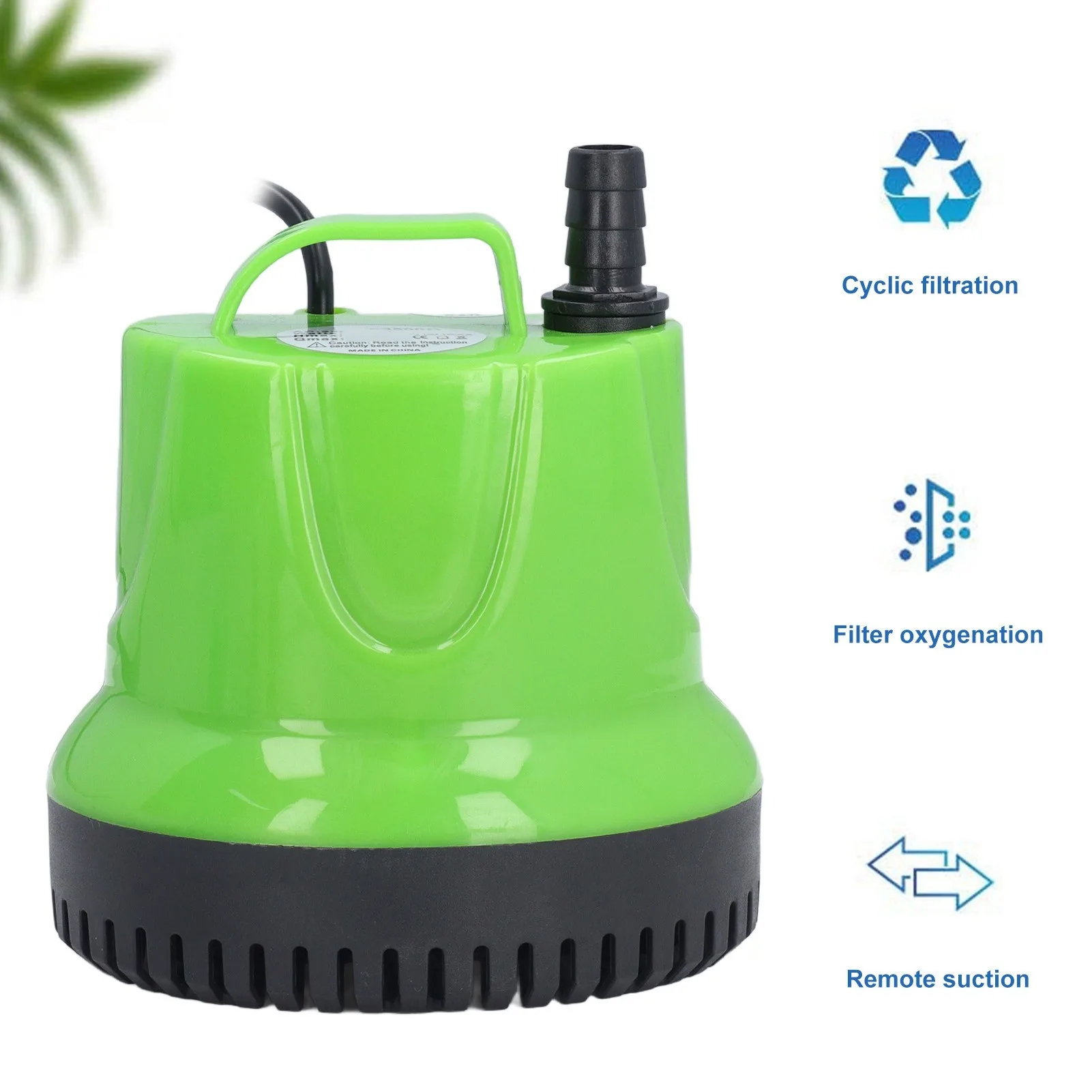 25W Submersible Water Pump 16/19 Inch Outlet 1200L/H 317GPH Bottom Suction for Pond Aquarium Fish Tank Fountain