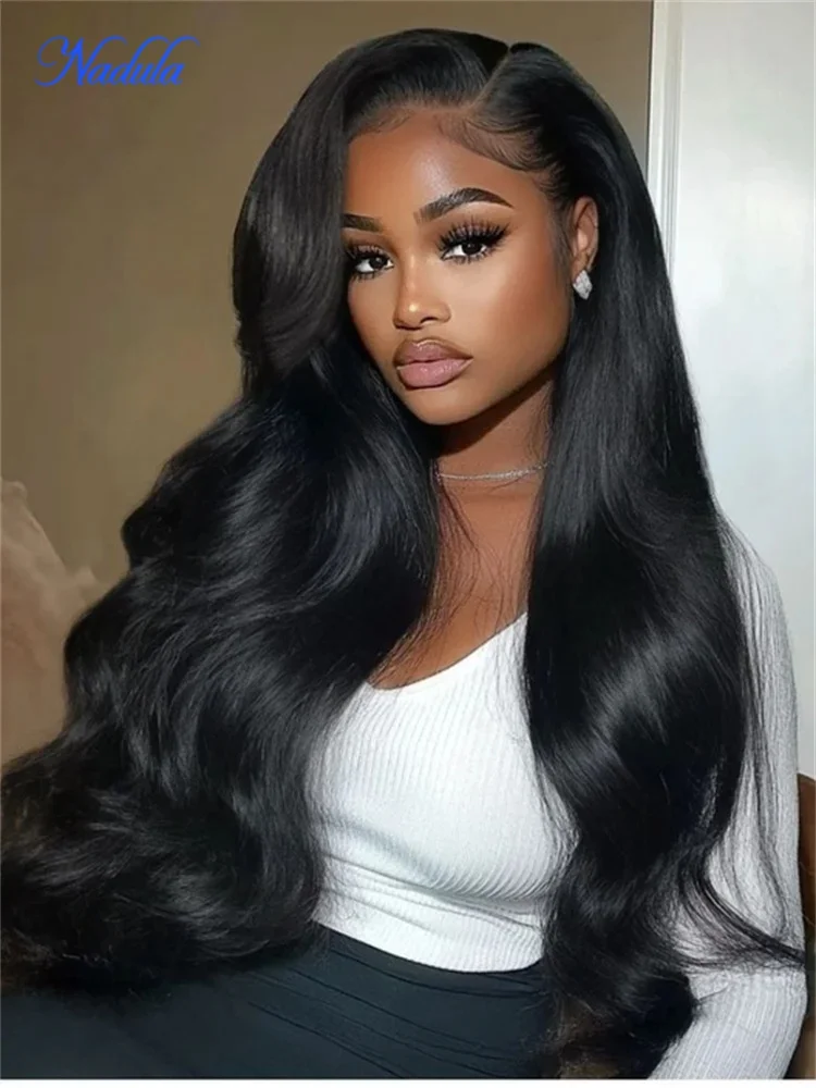 Nadula 13x4 Pre Everything™ Glueless Human Hair Wig Loose Wave Side Part Face-Framing Pre Cut Transparent Lace Front Human Hair Wig Pre Bleached Knots Pre Plucked Drawstring Glueless Wig Ready to Wear Suitable For All Heads Size