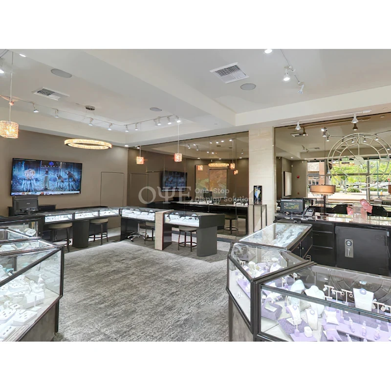 custom.Custom Made Jewelry Glass Display Cabinet Retail Shop Jewelry Showcase Counter Shopping Mall Modern Kiosk