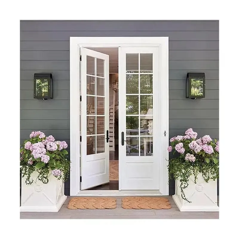 Heavy Duty Exterior Aluminum Double Glazed Doors with Tempered Glass for Office Hotel and Shopping Mall Entrance