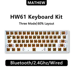 HW61 / Ultra60 Customized Mechanical Keyboard Kit ISO 60% Wireless Gaming RGB Bluetooth DIY Gaming Mechanical Keyboard 61keys