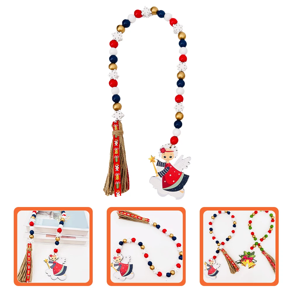 

Natural Wood Bead Garlan Decorative Pendant Lightweight String for Xmas Hanging Decoration Home Party Wooden Beaded Garland