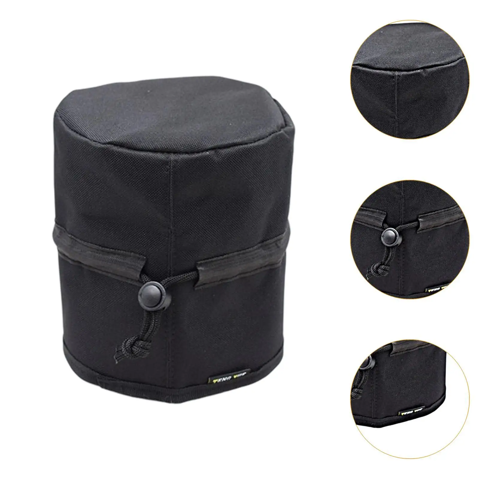 Czarny pokrowiec na wciągarkę kotwiczną, wodoodporny, do łodzi żaglowych, z sznurkiem do przyczepy.