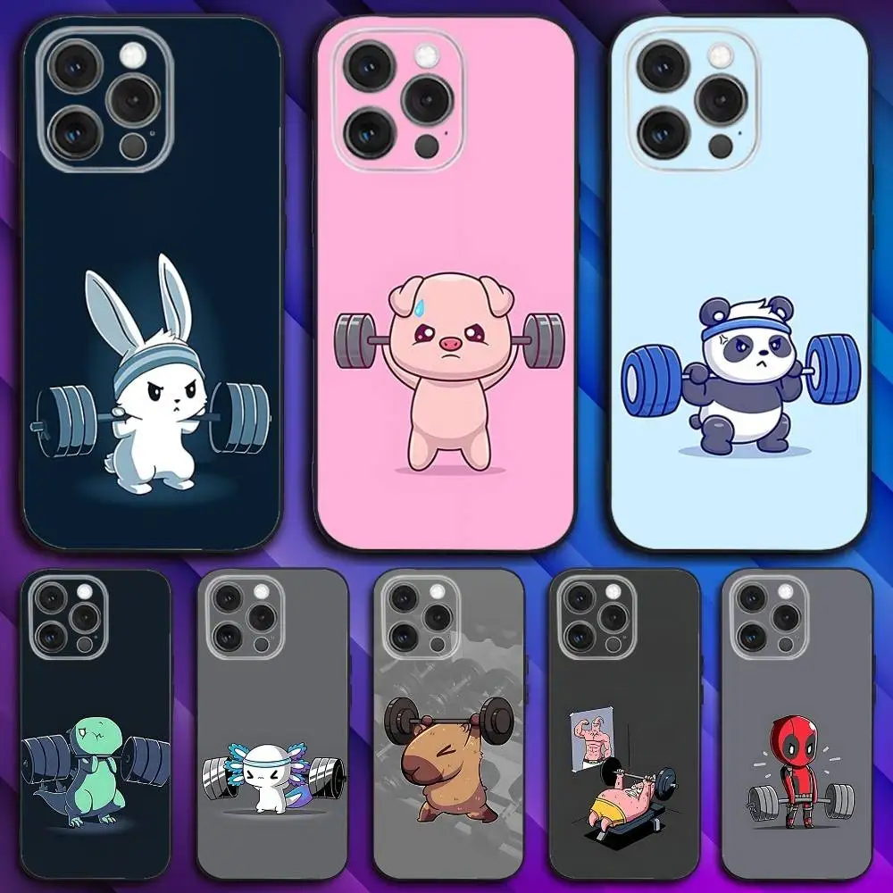 

Gym Fitness Bodybuilding Phone Case For iPhone 16,15,14,13,12,11,Pro,Max,Plus,X,XS,SE4,E,Mini,Soft Black Case