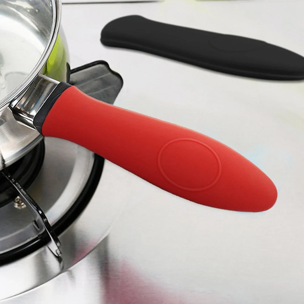 

2 Pcs Silicone Pot Handle Cover Heat Shield for Skillet Sleeve Resistant Covers Anti-scalding Holder